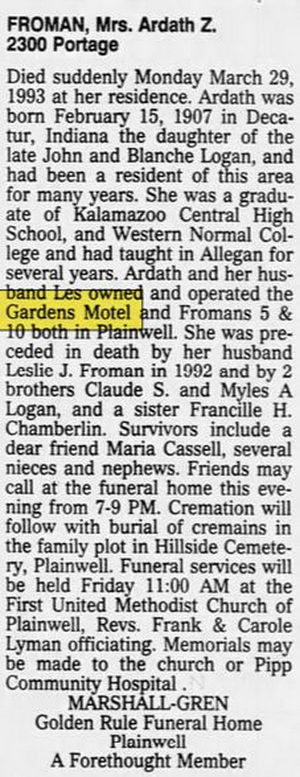 The Gardens Motel (Garden Motel) - Mar 31 1993 Article (newer photo)